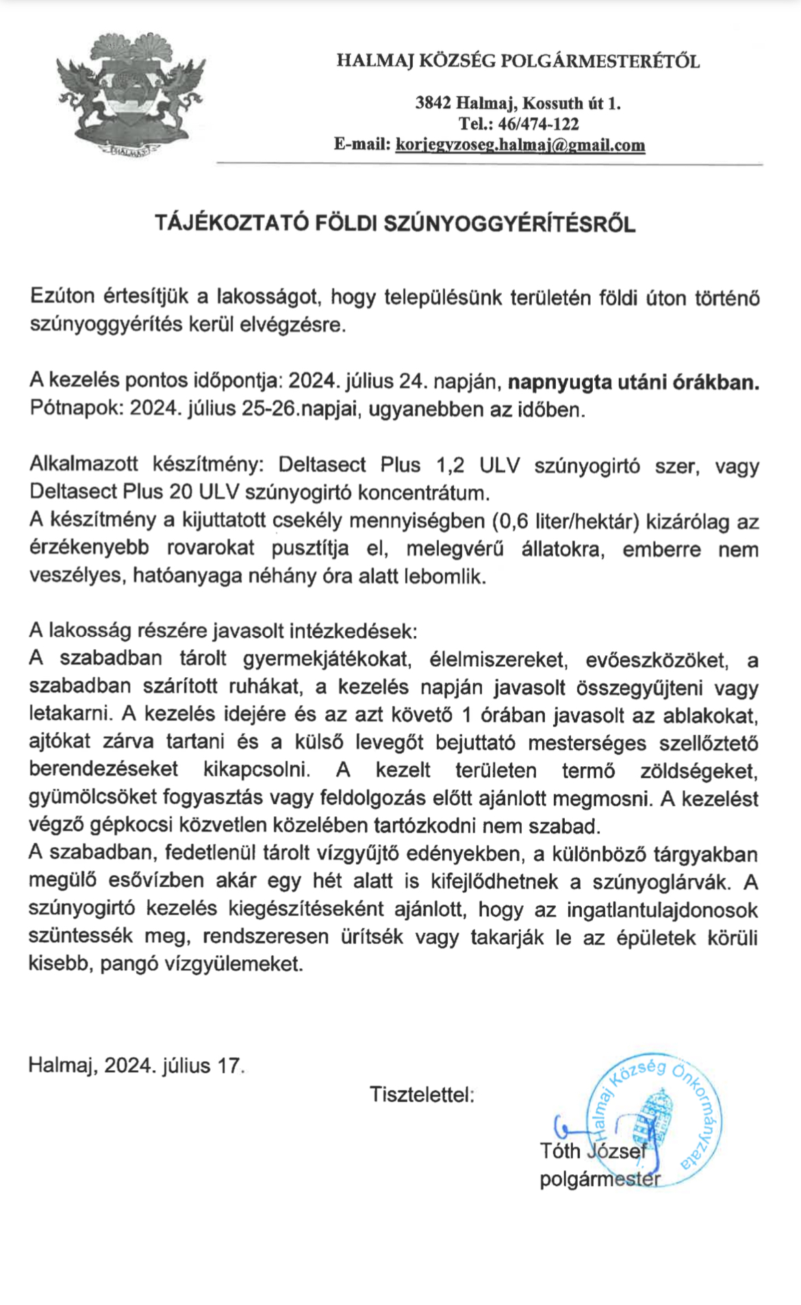Hírek | Halmaj Község Honlapja